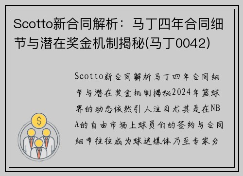 Scotto新合同解析：马丁四年合同细节与潜在奖金机制揭秘(马丁0042)